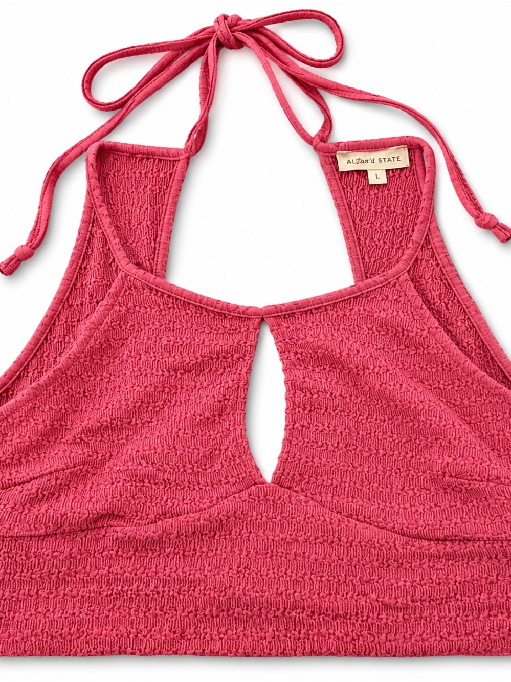 Altar’d State Textured Halter Keyhole Crop Top Size Large